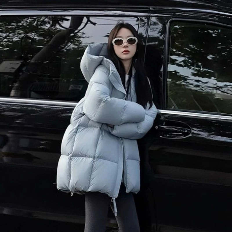 Bebe 2025 Puff 90 Белый утепленный пуховик с капюшоном из белого утиного пуха Женская модная пуховая куртка