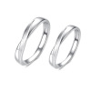 Fashionable matte ring for beloved suitable for men and women, silver 925 sample, light luxury style