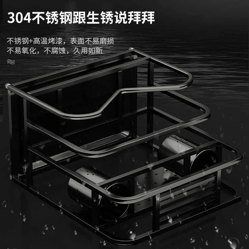 304ステンレスナイフホルダー台所物置ホルダー鍋蓋ホルダー多機能収納棚まな板箸ホルダー一体|undefined