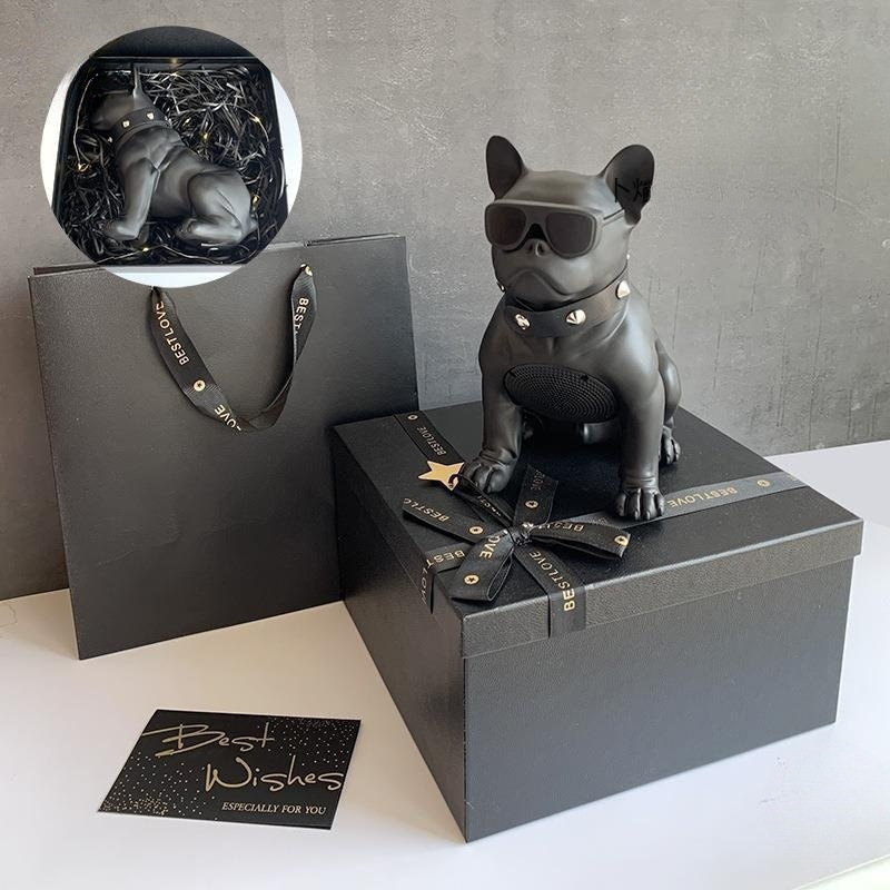 Bulldog subwoofer todo el cuerpo sonido de perro adornos de automóvil cabeza de perro altavoz bluetooth novio explosión de cumpleaños