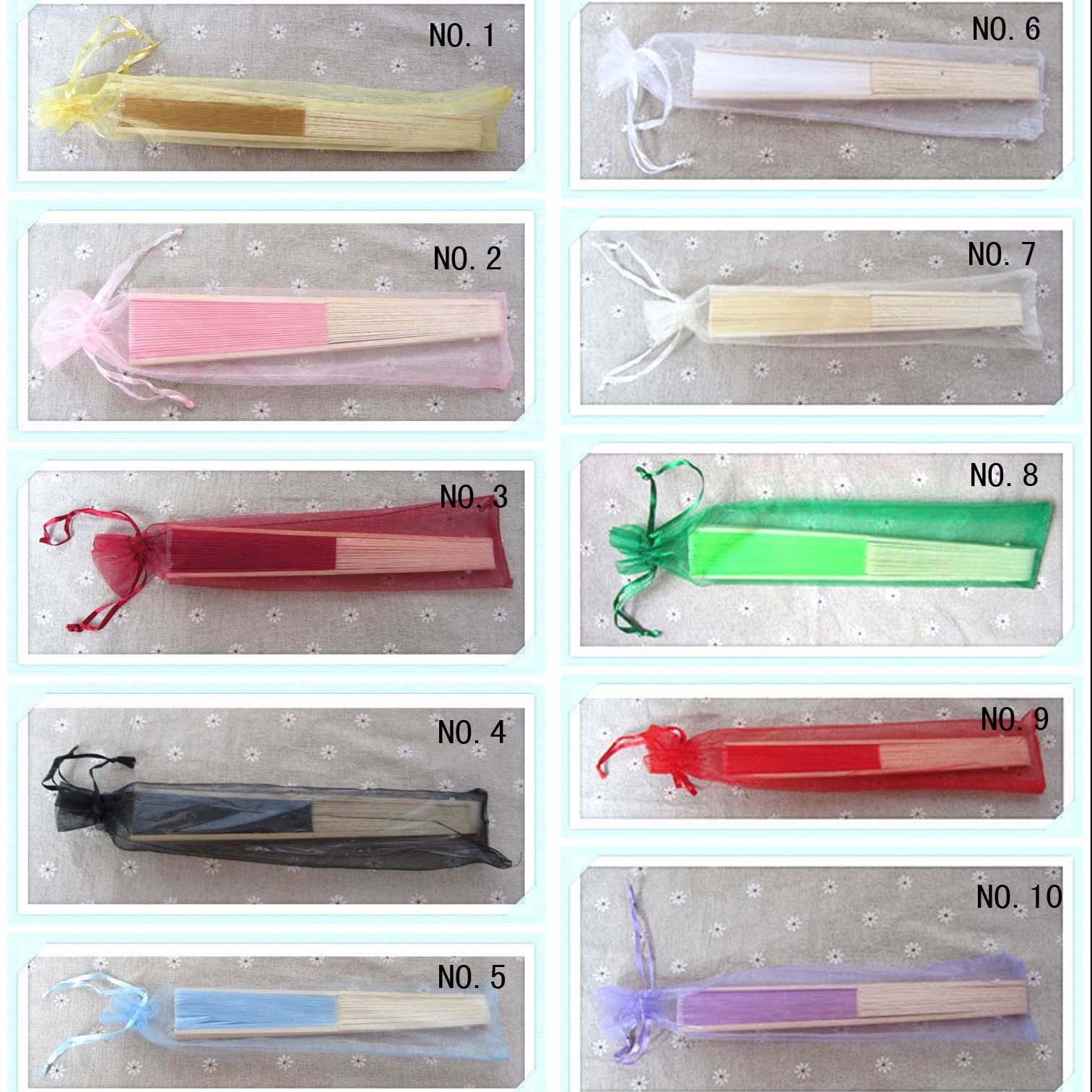 Ventilador de seda de estilo chino transfronterizo pequeño ventilador de seda con bolsa de hilo color completo con bolsa de hilo en stock con ventilador de alambre