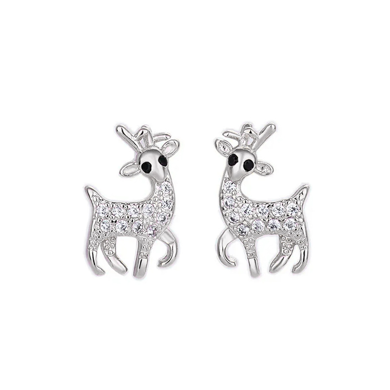 Cao Shi sweet and delicate deer earrings Christmas fashion festival earrings Korean new simple and cute earrings_voghion.com