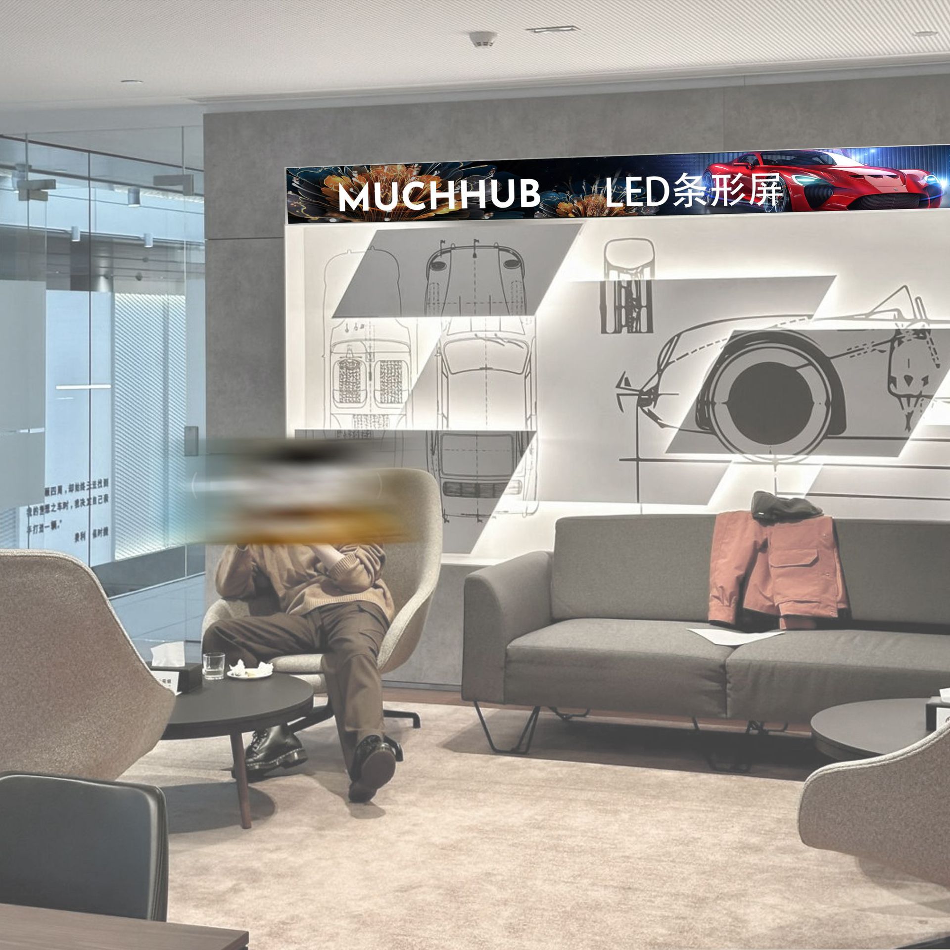 P0.95LED HD pantalla de barra decoración de la puerta del centro comercial rodante electrónica a todo color pantalla de barra delgada soldada sin costuras