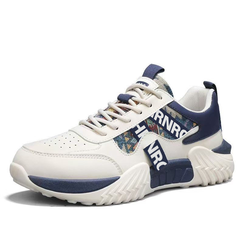 Giày thể thao nam sneaker trắng kiểu mới, giày casual thời trang cho thanh niên, đế dày gót thấp — Màu kaki, Màu xanh dương, màu đỏ