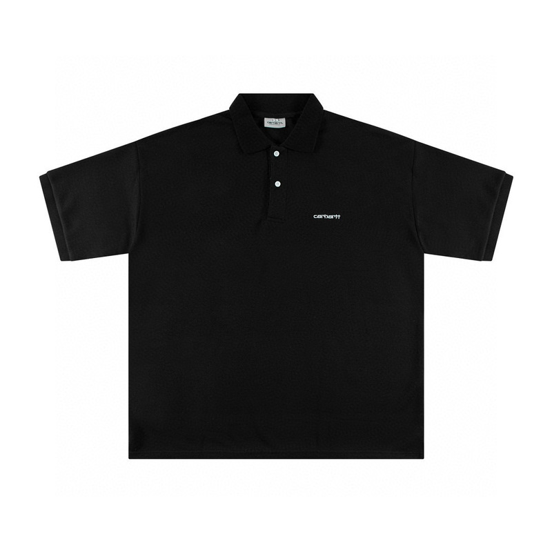 High Version 300gCarhartt Carhartt Polo Shirt Lapel Classic Letter Embroidered Crewneck All-Match Short Sleeve Men