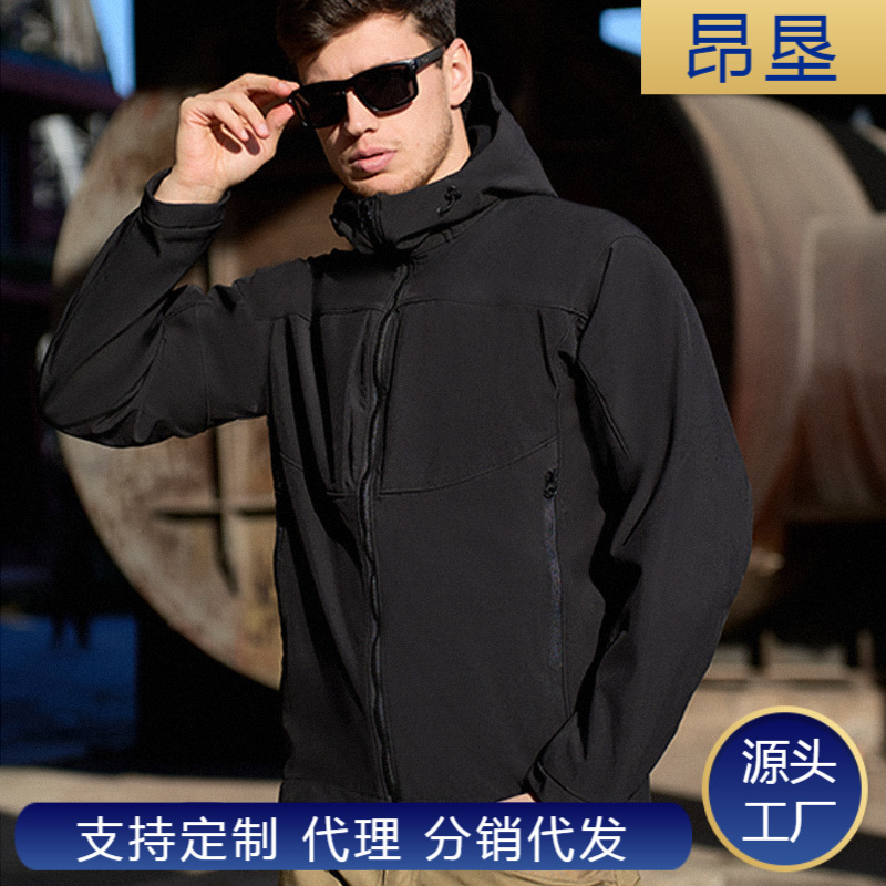 Niaojia Same Style Outdoor Tactical Jacket Winter Wear-Resistant Waterproof Multi-Pocket Softshell Jacket for Men Hiking and Trekking