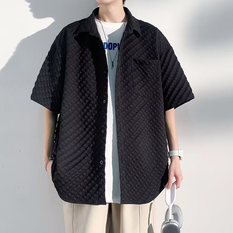 Solid color retro shirt