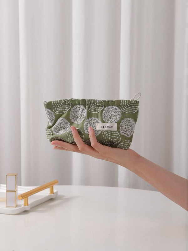 新しい新鮮なレトロな花の刺繍綿とリネン生地の化粧品袋スキンケア製品収納袋クラッチバッグライナーバッグ|undefined