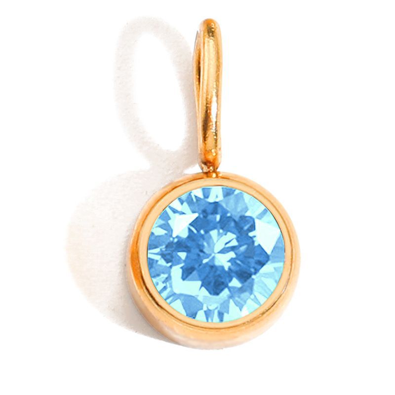 2g Weight Pendant Jewelry Making Type 8 * 15mm Jewelry Making Size Birthstone Inlay Material DIY Jewelry Accessories Classification 1 Piece Quantity 304 Stainless Steel Material Round Pattern Inlay Design Simple Style Style 1 Piece 8 * 15mm 304 Stainless Steel Birthstone Round Pendant 12