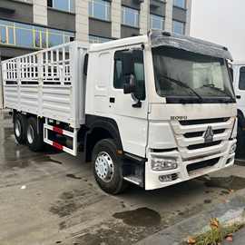 出口现货重汽豪沃高栏载货车371马力6x4高栏大货车货物运输卡车