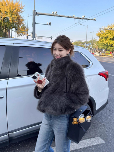 Thousand gold style fur coat for women, autumn and winter short imitation fox fur, versatile and age-reducing Tuscan fur top fashion