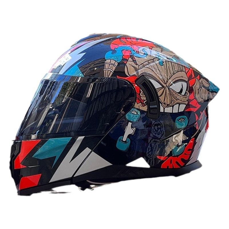 Casco de la motocicleta de los hombres 3C certificado Doble lente casco de exposición de las mujeres Bluetooth cubierta completa cuatro estaciones de la moda nacional de la motocicleta casco completo
