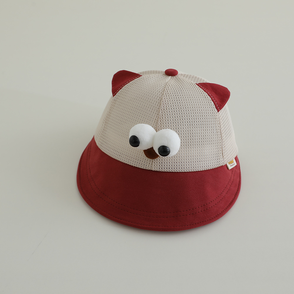 Sombrero para niños, estilo fino de verano, malla divertida y transpirable, sombrero de visera de ala grande, sombrero de protección solar para bebés para hombres y mujeres