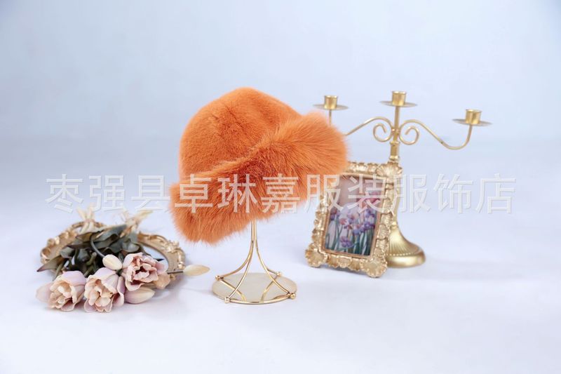 2025秋冬季新款盆帽时尚百搭防寒保暖加厚仿狐狸毛水貂绒蒙古帽子|undefined