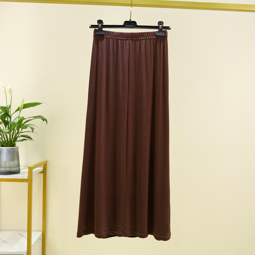 Women's Spring and Summer High-Waist Skimming A-Line Long Dress with Thin Fabric, Stylish and Non-See-Through Large Swing Base Layer Skirt