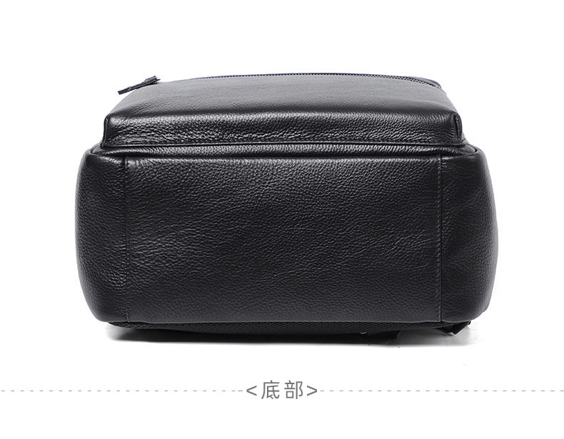 Ba lô nam da bò thật cỡ lớn 30×13×41 cm, ba lô du lịch công tác chống trộm ngăn laptop 14 inch — Màu đen chi tiết 17