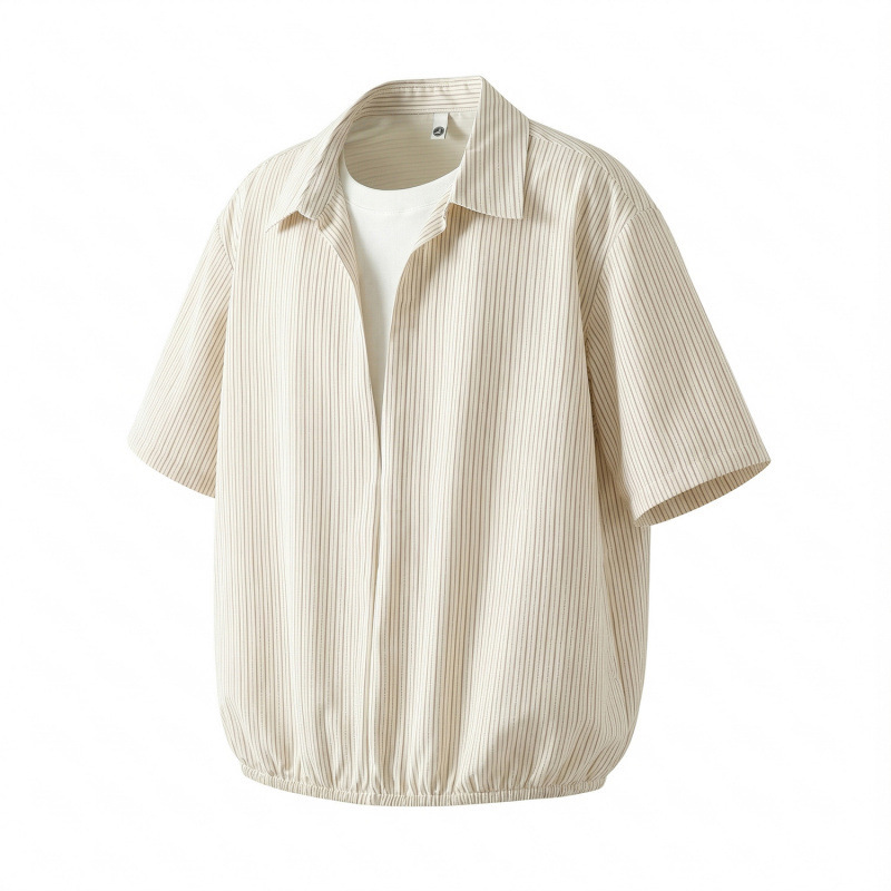 3D Graphic Fake Two-Piece V-Neck Vertical Striped Shirt for Men, Summer Elastic Hem Half-Sleeve Shirt H1192 Special 530 3D Graphic Fake Two-Piece V-Neck Vertical Striped Shirt for Men, Summer Elastic Hem Half-Sleeve Shirt H1192 Special 530