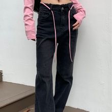 ICC十三行女装2023秋季女装微喇型做旧辣妹高腰喇叭裤女式牛仔裤