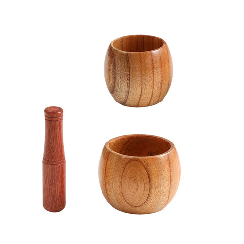 Manufacturer of traditional old-fashioned garlic mortar household garlic grinder manual garlic pounder jujube wood garlic jar
