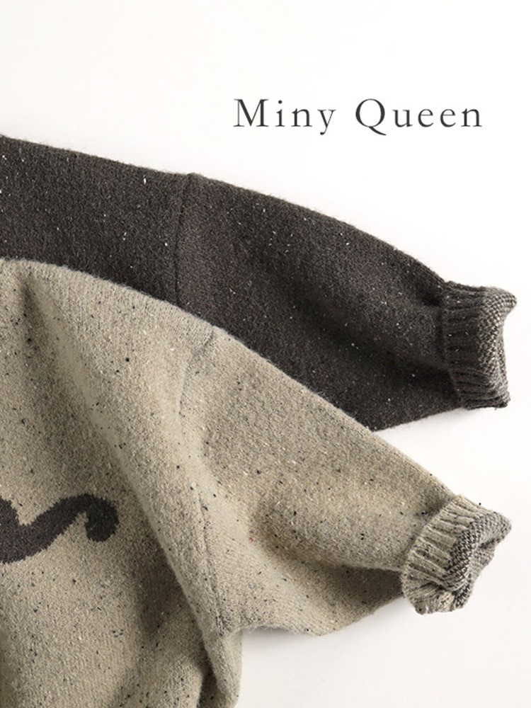 Velvet alpaca, children's sweater for boys and girls, knitted jacket, Korean style, oversize 4