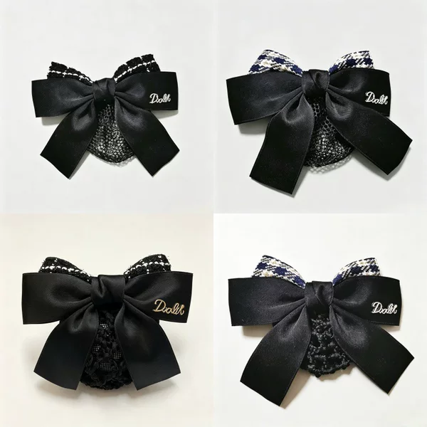 New bow hair accessory, professional hair net for nurses and bank staff, hair accessory for tying hair at the back of the head, work hair net with a high-end feel
