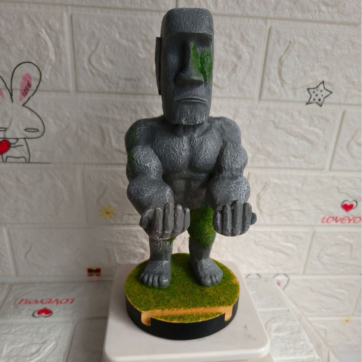 Soporte de teléfono móvil de árbol hombre de dibujos animados de escritorio veneno adornos de estudiantes adornos soporte de mango Fox negro