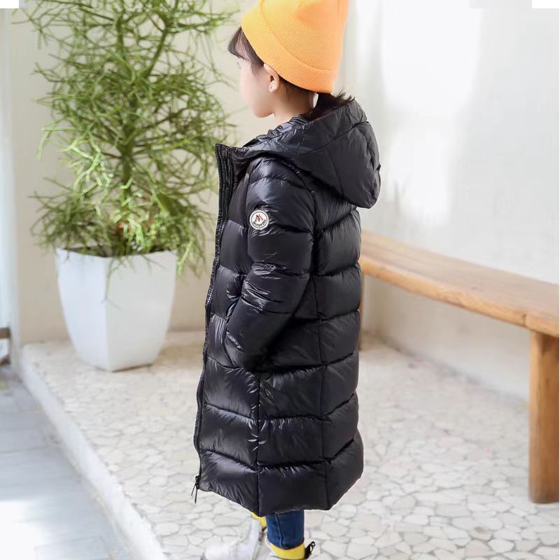 Children's Down Cotton Coat Boys and Girls Mid-length New Style Boys and Girls Middle and Big Children's Fashionable Thickened Cotton Coat Coat