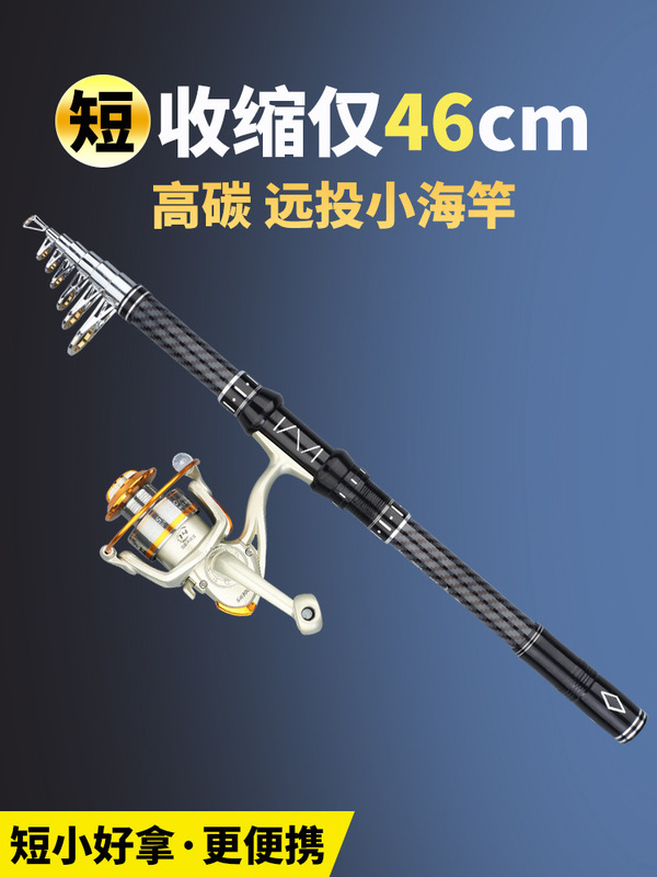 ミニ小型海竿、超短海竿、投竿、高級金属ホイールシート海竿、超硬ショートセクション海釣り竿セット、釣り竿|undefined