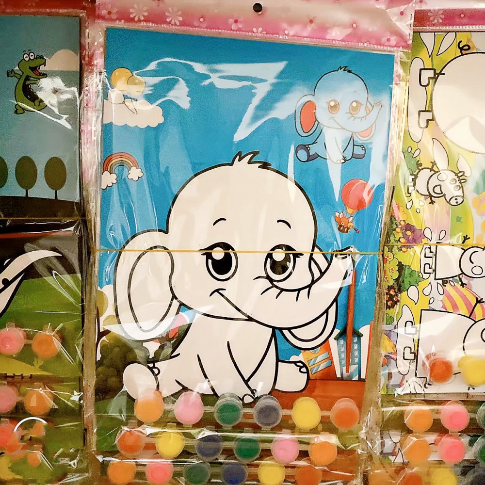 Children's six-piece art watercolor gouache painting coloring DIY handmade painting kindergarten educational graffiti painting