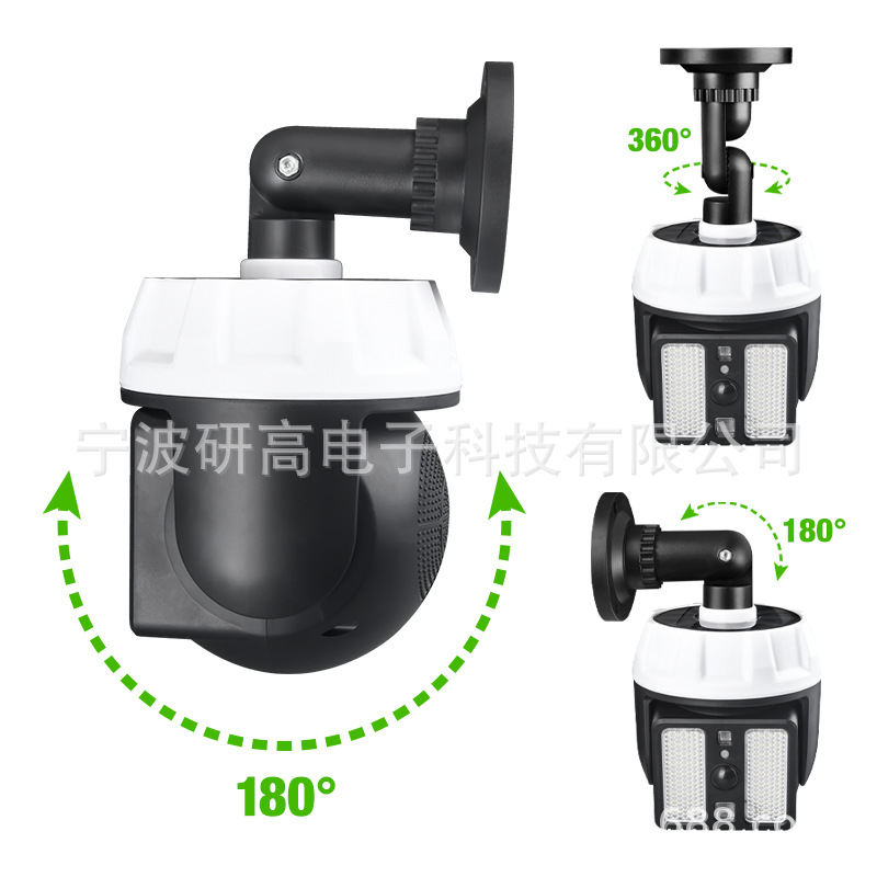(2개) 국경 간 새로운 시뮬레이션 모니터링 가짜 카메라 태양 인체 유도 램프 안뜰 벽 램프 정원 탐사 가로등
