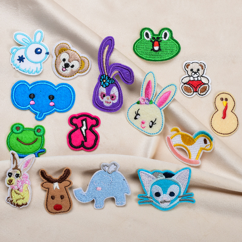 乐思刺绣布贴电脑绣花章可爱卡通小动物大集合破洞修补服饰补丁贴