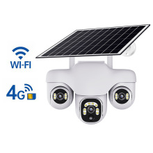 阿布狮太阳能4Gwifi  摄像头低功耗户外监控三画面一体机厂家直销