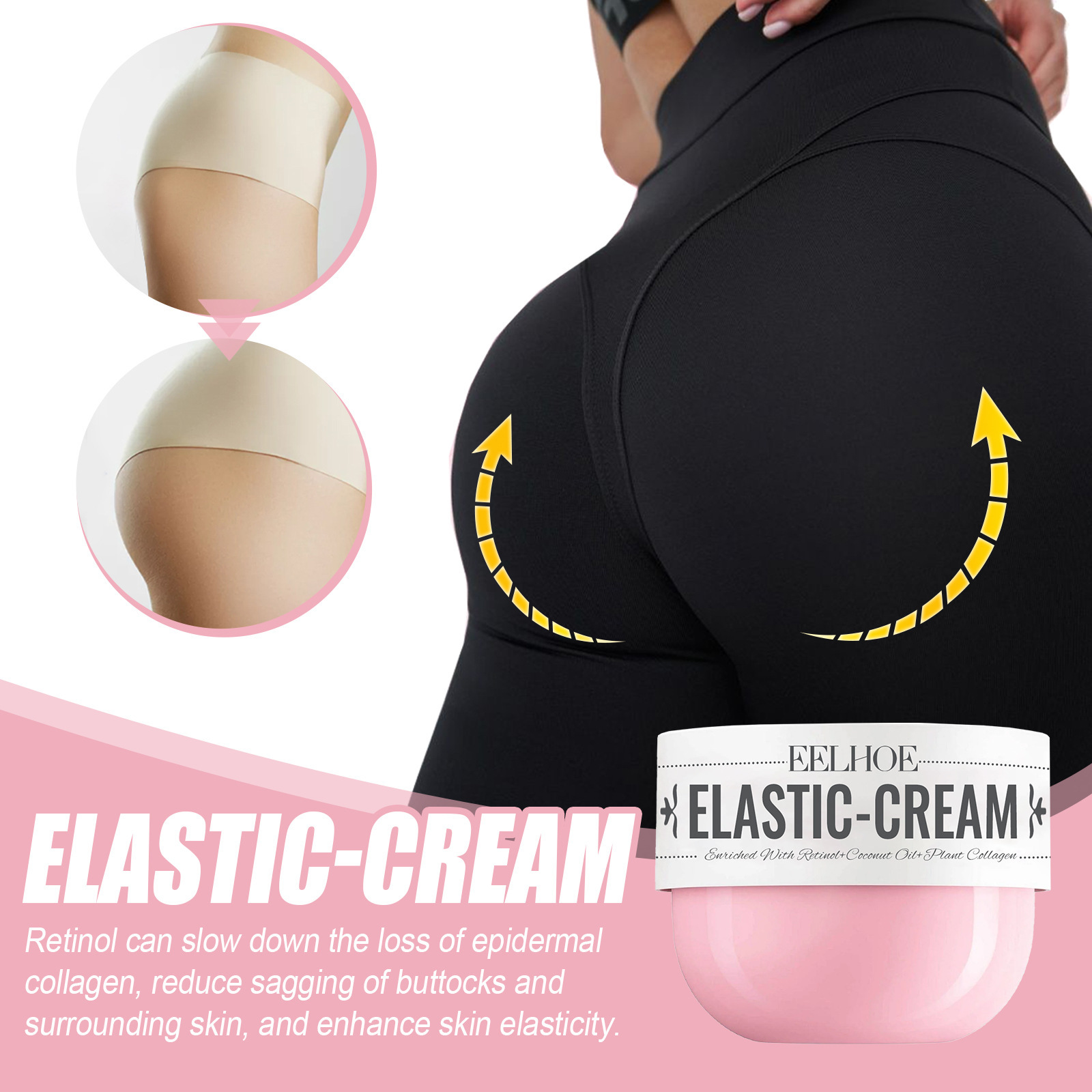 EELHOE Crema per il sollevamento dei glutei, Evidenzia il tuo corpo, Mostra le tue curve, Solleva i glutei, Glutei color pesca sodi, Crema da massaggio per i glutei_voghion.com