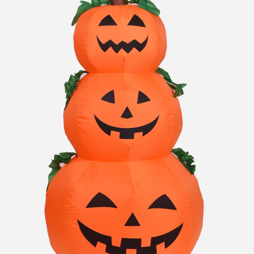 Modelo inflable de Halloween 1,4 M de tres capas de calabaza emisora de luz de calabaza modelo inflable Halloween escena decoración apoyos