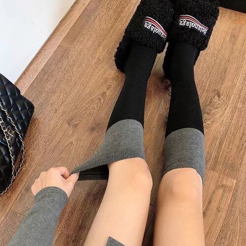 Socks for women in spring and autumn stockings, calf socks, thigh over knee socks, slimming solid color black and gray color matching jk socks wholesale