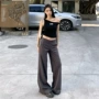 显瘦春夏新款弹力豆沙