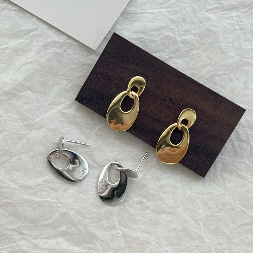 925 Sterling Silver Material 1 Pair 925 Sterling Silver Solid Color Drop Earrings