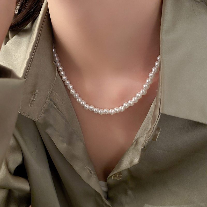 À La Française Rond Perle Placage Femmes Collier display picture 3