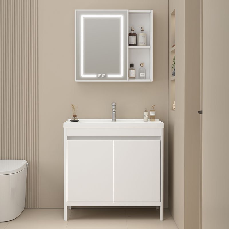 Floor-Standing Space Aluminum Bathroom Cabinet Combination Ceramic Integrated Basin Cabinet Bathroom Wash Basin Balcony Wash Basin