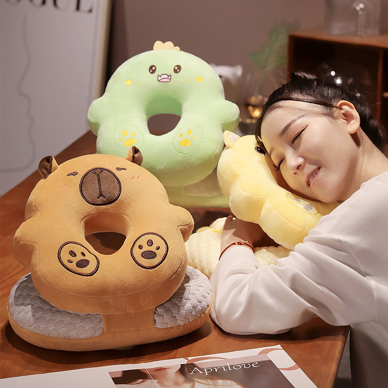 Almohada de Peluche para Siesta de Peluche de Cristal Ergonómico, Suave para Oficina y Descanso