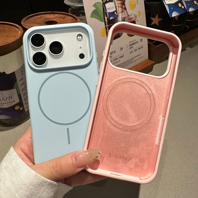 适用iPhone17promax液态硅胶细圈磁吸手机壳苹果16纯色全包保护套|undefined