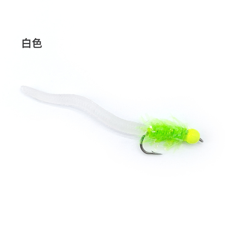 白鹭飞 WY1087蚯蚓蠕虫Squirmy Worm fly 飞蝇路亚飞钓拟饵假饵飞|undefined