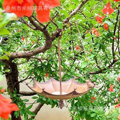国境を越えた人気の金属塗装傘型鳥の餌箱吊り下げ工芸品庭中庭装飾