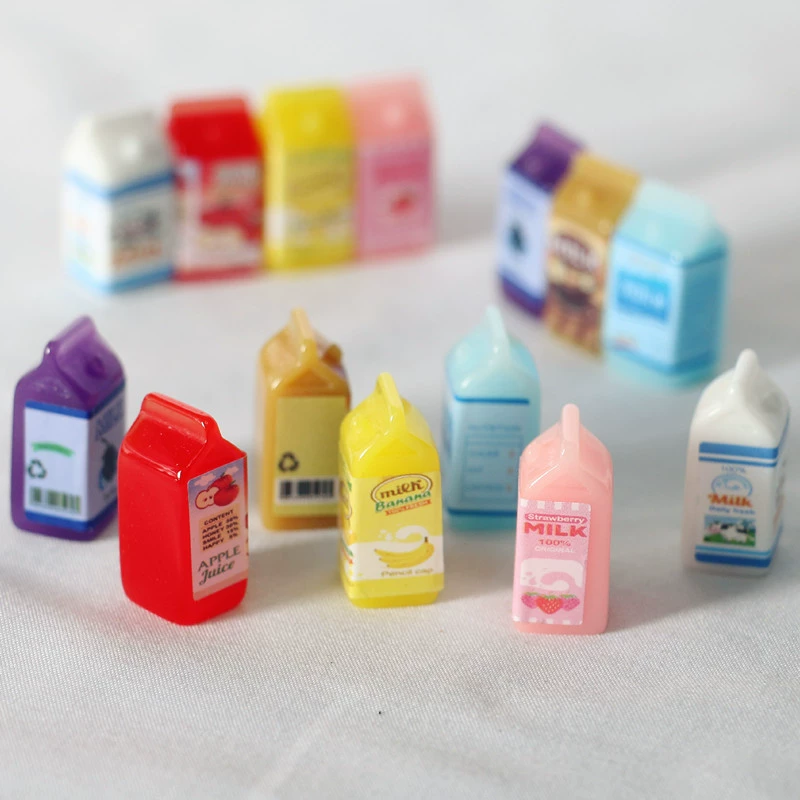 Мини-домик набор еды, смола молочные коробки, масштабы 1/6–1/12, assorted colors