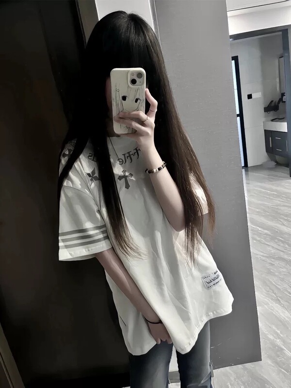 Shipped Already # Good Quality, Fully Embroidered, with Lining and Label [19-Count 220g Pure Cotton] Short-Sleeved T-Shirt