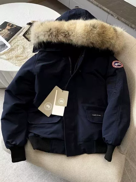 Big Goose 01 Graphite Gray Pilot Jacket, Unisex Winter Model, Three-Proof Wolf Fur Down Jacket, Couple's Thickened Coat