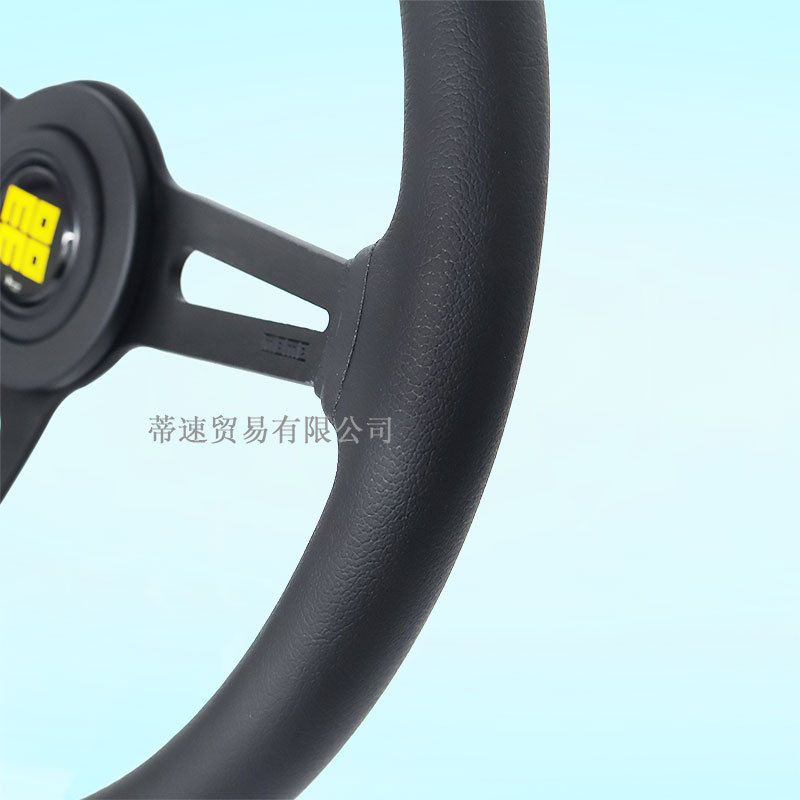 Factory Direct Sales Universal Automotive Momo Genuine Leather Steering Wheel 14.5 Inch 360mm Modified Racing Steering Wheel White Line
