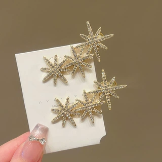 闪钻星星发夹女刘海前额侧边夹发饰2025新款高级感精致鸭嘴夹发卡