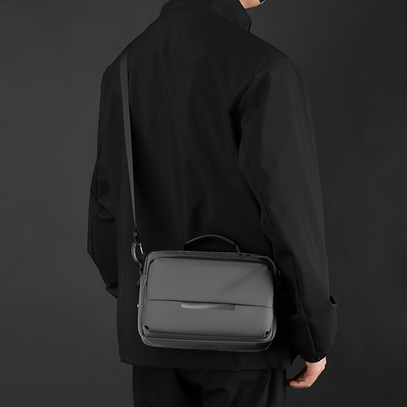 WEPOWER bolso de hombro de moda simple, bolso de hombro horizontal casual para hombres, bolso de pecho de negocios impermeable.