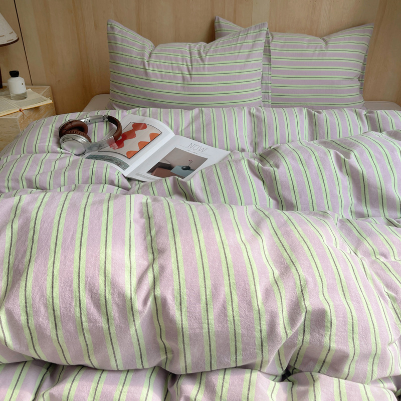 Cama de lavado de algodón de clase A, cuatro piezas de sábanas de algodón de lavado, colchón de cama, dormitorio de estudiantes, tres piezas de cuatro temporadas